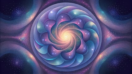 Poster - A kaleidoscopic universe of holographic haze where each swirl reveals a different dimension.