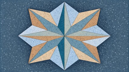 Poster - Smooth and jagged lines intersect and overlap creating a unique textured terrazzo design.