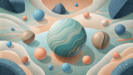 Poster - A digital collage of textured elements mimicking the organic and earthy look of a true terrazzo floor.