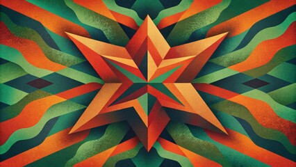 Poster - The clash of vibrant colors and sharp angles creates a striking and chaotic abstract camo perfect for the bold and daring.