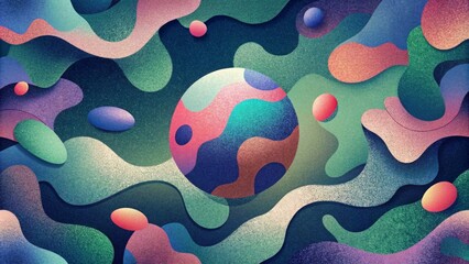 Aufkleber - A whimsical abstract camo design filled with playful shapes and pops of unexpected colors reminiscent of a childs finger painting.