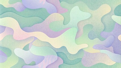 Aufkleber - Delicate watercolor strokes in soft lavender pale yellow and mint green come together to form a soft and feminine abstract camo exuding peace