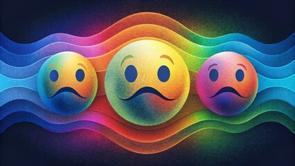 Poster - A visual representation of emotions with emotions represented by distinct colors and conveyed through the ebb and flow of chromatic waves.