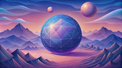 Poster - A digital escape into a world of multidimensional beauty where a Matrix Mirage of lines and dots never fails to captivate.