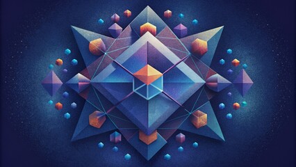 Poster - A kaleidoscope of geometric shapes and patterns symbolizing the diversity and complexity of digital data in a Digital Deluge.