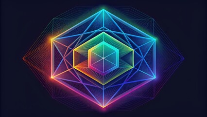 Poster - A captivating array of neon lines and geometric shapes dancing and intertwining in a mesmerizing display of the endless possibilities of the
