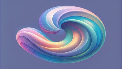 Poster - A fluid dynamic scene of soft swirling forms and shifting iridescent colors evoking the constant motion and change of the spectral spectrum.
