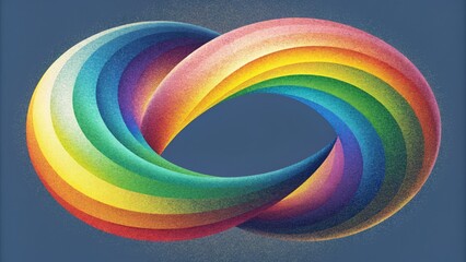 Poster - A distorted twisted version of the classic rainbow with warping and bending colors creating a unique and abstract representation of the
