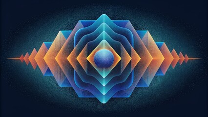 Poster - A fragmented and distorted interpretation of audio signals with fragmented lines and shapes creating an abstract and distorted representation.