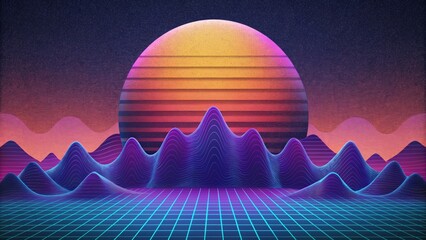 Poster - A digital interpretation of waveforms with pixelated blocks and gradients creating a futuristic and technological aesthetic.