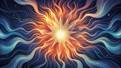 Poster - An explosion of energy and movement with wild and freeflowing lines and forms representing the dynamic and everchanging nature of waveforms.