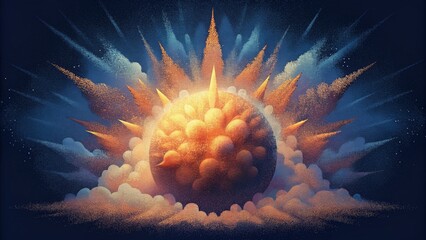 Poster - An explosion of chaotic pixels creates a sense of movement and energy captured in a single frame in Pixel Play.