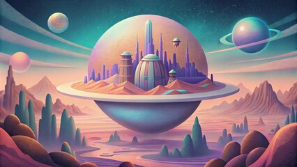Poster - A virtual reality world that combines the aesthetics of different eras from the s to the s creating a unique retrofuturistic