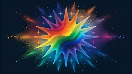 Poster - An electrifying burst of rainbow splatters arranged in a spectrum of mesmerizing and unpredictable shapes.