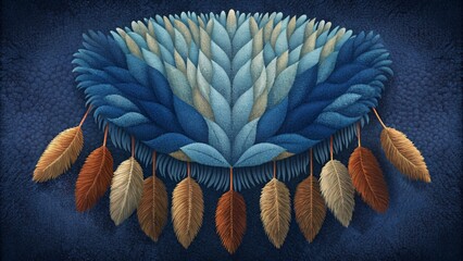 Poster - A tapestry of tightly woven linen accented with bursts of feathery fringe and plush tufts creates a tactile display that entices the viewer to