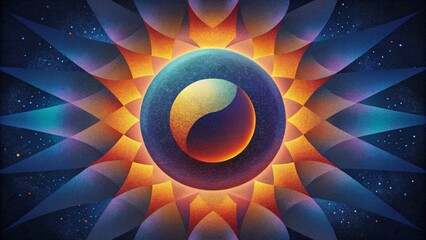 Poster - A kaleidoscope of colors resembling the shifting of the moon and sun during an eclipse.