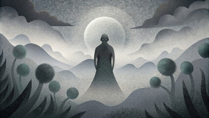 Poster - Soft shades of grey and black come together in a breathtaking display of Shadow Play evoking a sense of enchantment.