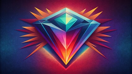 Poster - A symphony of vibrant colors and sharp angles reminiscent of shattered glass but with a harmonious and cohesive feel.