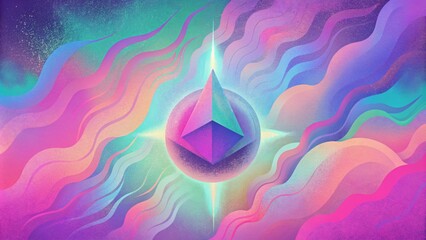 Poster - A canvas of pastel pinks and purples overlaid with bold strokes of neon green and electric blue.