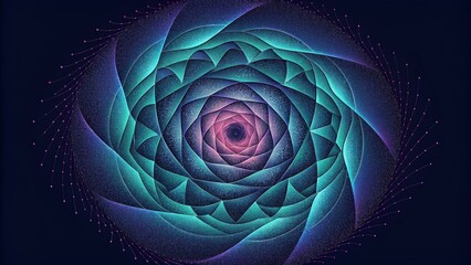 Poster - A hypnotizing display of overlapping s creating a mesmerizing vortex of geometric shapes.