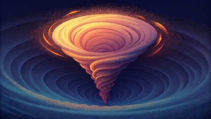 Aufkleber - A dynamic display of spiraling s resembling the powerful force of a tornado in  Vortex.