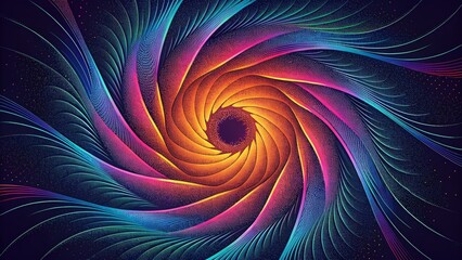 Aufkleber - An array of vibrant lines converge and diverge in  Vortex leaving an impression of perpetual motion.