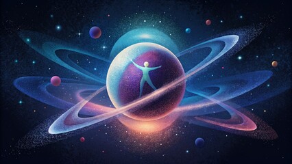Fototapete - The tranquil dance of Stellar Static a tranquil and eternal reminder of the infinite possibilities of space.