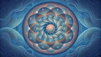 Poster - Fluid and organic lines and shapes intertwine in a circular formation reminiscent of a mandala created by nature itself.