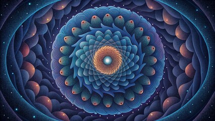 Fototapete - A mesmerizing display of circular patterns a testament to the cyclical nature of the universe.