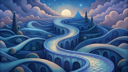 Fototapete - A tapestry of curved pathways a glimpse into the intricate choreography of heavenly bodies.