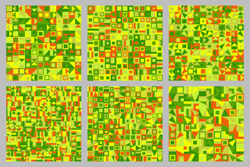 Poster - Geometrical mosaic pattern background set - abstract vector illustration