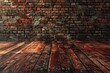 Digital Wood Texture of Floorboards and Redbrick Wall for Illustration and Design Purposes