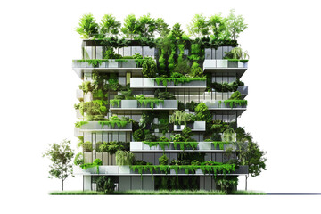 Wall Mural - Green building on a transparent background