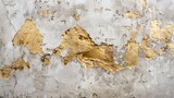 Fototapeta Natura - Old concrete wall with golden elements.