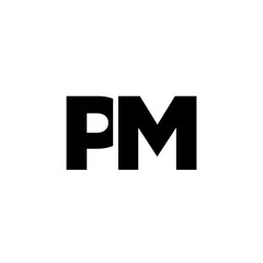 Poster - Letter P and M, PM logo design template. Minimal monogram initial based logotype.