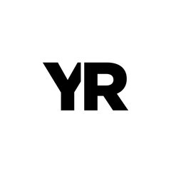 Poster - Letter Y and R, YR logo design template. Minimal monogram initial based logotype.