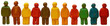 Toy People Group Standing Together. Transparent Background PNG