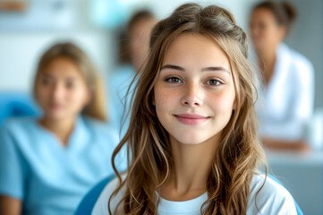 Close up of person with group of people in the background.