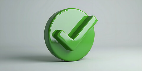 Poster - 3D illustration of green check mark symbol in circle