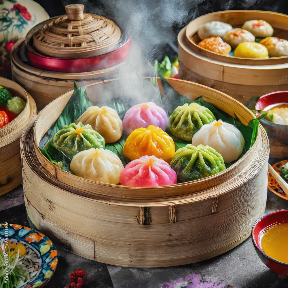 Authentic Chinese Dim Sum Delights: Handmade Dumplings, Steamed Buns ...