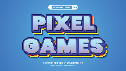 Poster - Pixel game editable 3d vector text style effect