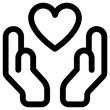 heart care icon, simple vector design