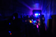 © Philipp Berezhnoy - Underground disco party. Flashing lights and defocused silhouettes of people on a dance party