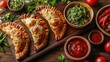 Greeting Card and Banner Design for Social Media or Educational Purpose of National Empanada Pie Day Background
