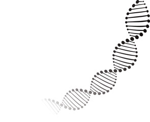 dna helix on white Medical Science 3D illustration background