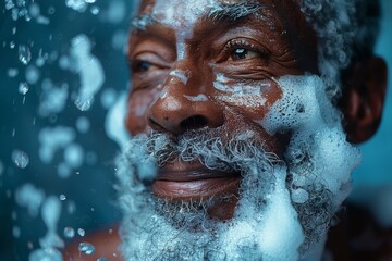 Poster - an image capturing the essence of water in motion, highlighted with a contrast of blue and orange gi