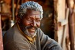 Portrait of an elderly African man smiling and looking at the camera.