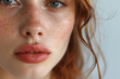A woman with thin lips considers lip fillers, feeling insecure about her natural appearance and longing for fuller lips. Concept of cosmetic enhancement and beauty standards. Generative Ai.