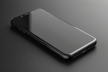 Poster - Sleek black smartphone with a blank screen isolated on a white background. Concept of modern communication. Generative Ai.