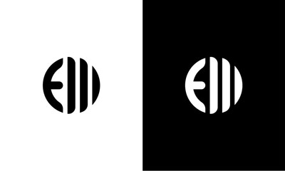 Wall Mural - Initial E M logo in abstract round shape